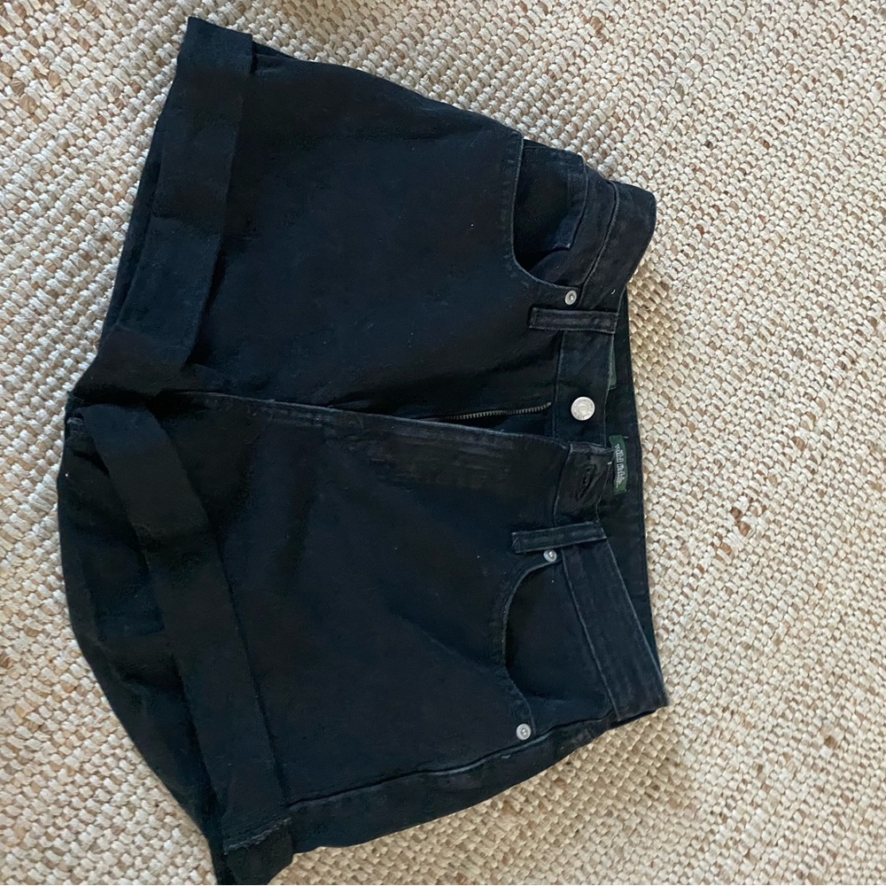 Wild Fable Black Jean Shorts High-Waisted Raw Hem